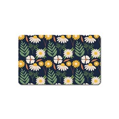 Flower Grey Pattern Floral Magnet (name Card)