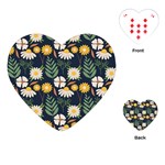 Flower Grey Pattern Floral Playing Cards Single Design (Heart) Front