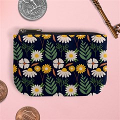 Flower Grey Pattern Floral Mini Coin Purse