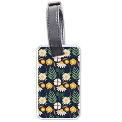 Flower Grey Pattern Floral Luggage Tag (one Side) by Dutashop