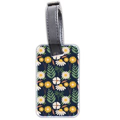 Flower Grey Pattern Floral Luggage Tag (two Sides) by Dutashop