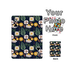 Flower Grey Pattern Floral Playing Cards 54 Designs (mini)