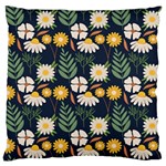 Flower Grey Pattern Floral Standard Flano Cushion Case (One Side) Front