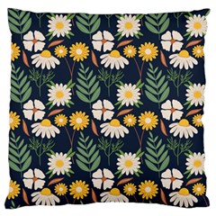 Flower Grey Pattern Floral Standard Flano Cushion Case (two Sides)