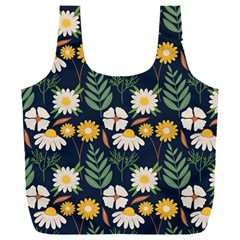 Flower Grey Pattern Floral Full Print Recycle Bag (xxxl)