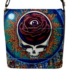 Grateful-dead-ahead-of-their-time Flap Closure Messenger Bag (s) by Sapixe