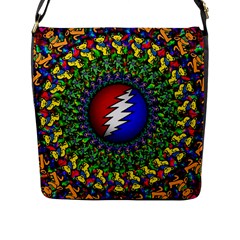 Grateful Dead Flap Closure Messenger Bag (l) by Sapixe