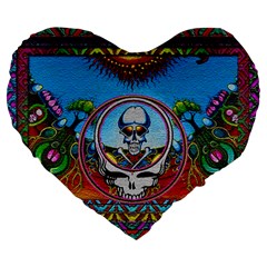 Grateful Dead Wallpapers Large 19  Premium Flano Heart Shape Cushions