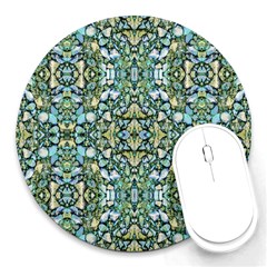 Stones Ornament Mosaic Print Pattern Round Mousepads