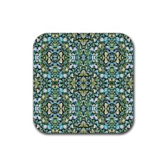 Stones Ornament Mosaic Print Pattern Rubber Coaster (square)  by dflcprintsclothing