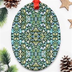 Stones Ornament Mosaic Print Pattern Oval Ornament (two Sides) by dflcprintsclothing