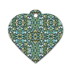 Stones Ornament Mosaic Print Pattern Dog Tag Heart (two Sides)