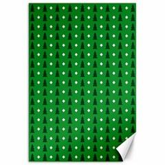 Green Christmas Tree Pattern Background Canvas 20  X 30  by Amaryn4rt