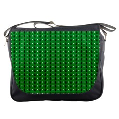 Green Christmas Tree Pattern Background Messenger Bag by Amaryn4rt