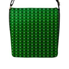 Green Christmas Tree Pattern Background Flap Closure Messenger Bag (l) by Amaryn4rt