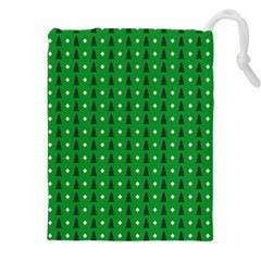 Green Christmas Tree Pattern Background Drawstring Pouch (4xl) by Amaryn4rt