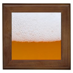 Beer Foam Bubbles Alcohol  Glass Framed Tile by Amaryn4rt