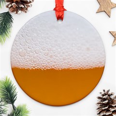 Beer Foam Bubbles Alcohol  Glass Ornament (round) by Amaryn4rt