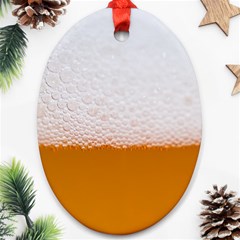 Beer Foam Bubbles Alcohol  Glass Ornament (oval) by Amaryn4rt