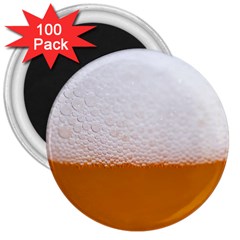 Beer Foam Bubbles Alcohol  Glass 3  Magnets (100 Pack) by Amaryn4rt