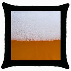 Beer Foam Bubbles Alcohol  Glass Throw Pillow Case (black) by Amaryn4rt