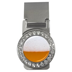 Beer Foam Bubbles Alcohol  Glass Money Clips (cz)  by Amaryn4rt