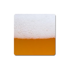 Beer Foam Bubbles Alcohol  Glass Square Magnet by Amaryn4rt