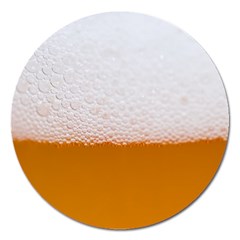 Beer Foam Bubbles Alcohol  Glass Magnet 5  (round) by Amaryn4rt