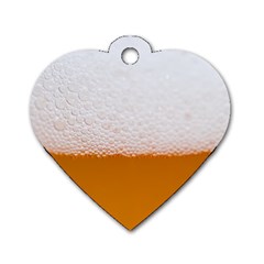 Beer Foam Bubbles Alcohol  Glass Dog Tag Heart (one Side) by Amaryn4rt