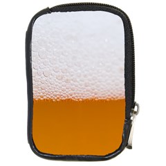 Beer Foam Bubbles Alcohol  Glass Compact Camera Leather Case by Amaryn4rt