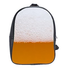 Beer Foam Bubbles Alcohol  Glass School Bag (large) by Amaryn4rt