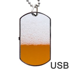 Beer Foam Bubbles Alcohol  Glass Dog Tag Usb Flash (one Side) by Amaryn4rt