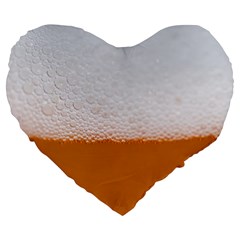 Beer Foam Bubbles Alcohol  Glass Large 19  Premium Heart Shape Cushions by Amaryn4rt