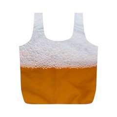 Beer Foam Bubbles Alcohol  Glass Full Print Recycle Bag (m) by Amaryn4rt