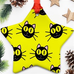 Cats Heads Pattern Design Ornament (star) by Amaryn4rt