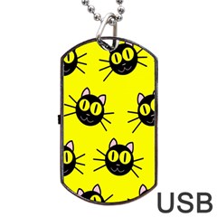 Cats Heads Pattern Design Dog Tag Usb Flash (two Sides) by Amaryn4rt