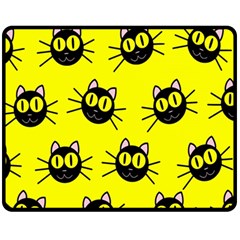 Cats Heads Pattern Design Double Sided Fleece Blanket (medium)  by Amaryn4rt