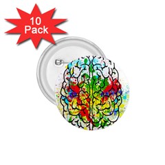 Brain Mind Psychology Idea Hearts 1 75  Buttons (10 Pack) by Amaryn4rt