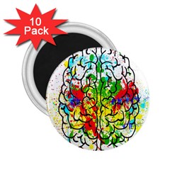 Brain Mind Psychology Idea Hearts 2 25  Magnets (10 Pack)  by Amaryn4rt