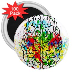 Brain Mind Psychology Idea Hearts 3  Magnets (100 Pack) by Amaryn4rt