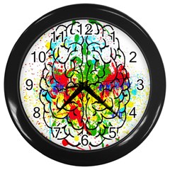 Brain Mind Psychology Idea Hearts Wall Clock (black) by Amaryn4rt