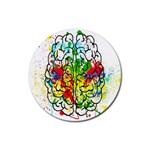 Brain Mind Psychology Idea Hearts Rubber Coaster (Round)  Front