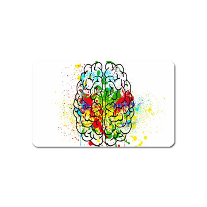 Brain Mind Psychology Idea Hearts Magnet (Name Card)