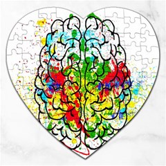 Brain Mind Psychology Idea Hearts Jigsaw Puzzle (heart) by Amaryn4rt