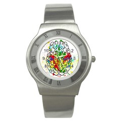 Brain Mind Psychology Idea Hearts Stainless Steel Watch by Amaryn4rt