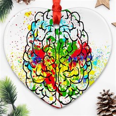 Brain Mind Psychology Idea Hearts Heart Ornament (two Sides) by Amaryn4rt