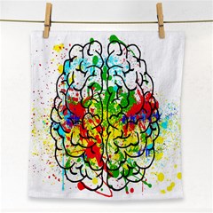 Brain Mind Psychology Idea Hearts Face Towel by Amaryn4rt