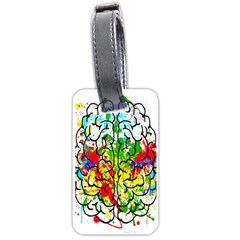 Brain Mind Psychology Idea Hearts Luggage Tag (one Side) by Amaryn4rt