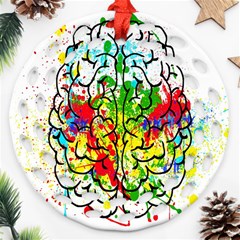 Brain Mind Psychology Idea Hearts Ornament (round Filigree) by Amaryn4rt