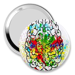 Brain Mind Psychology Idea Hearts 3  Handbag Mirrors by Amaryn4rt